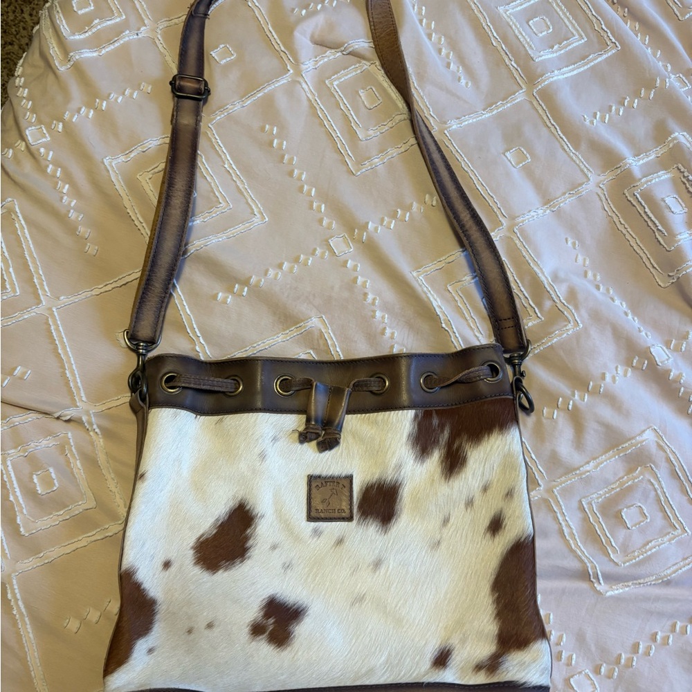 Brown and White Crossbody Bag